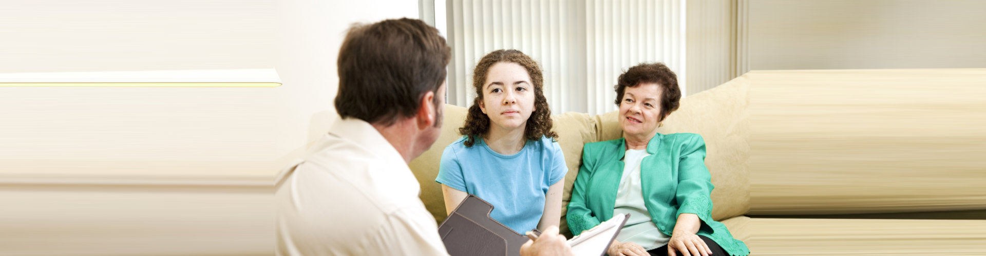 staff evaluating a child